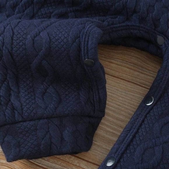 Baby onesie sweat suit hooded bear ears, navy blue - Picture 5 of 5